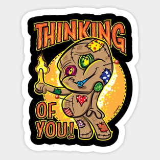 Thinking of You VooDoo Doll Sticker